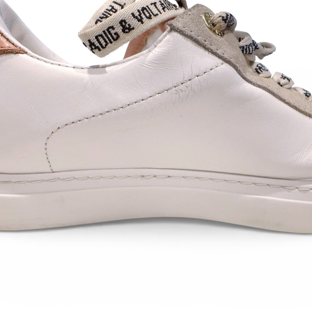 Zadig & Voltaire White and Gold Accent Sneakers - Picture 11 of 15